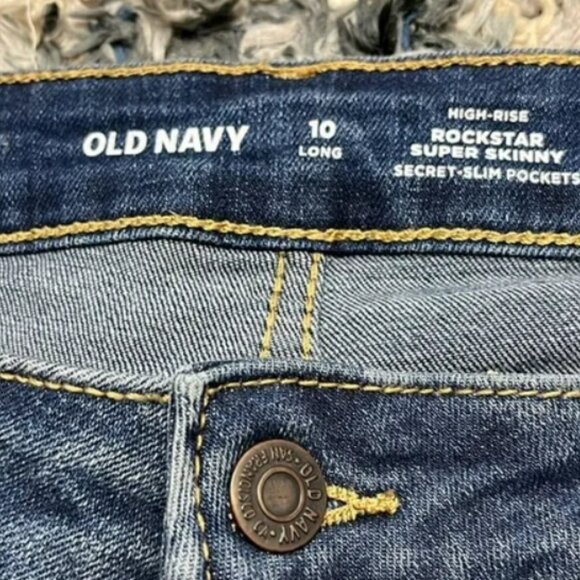 Old Navy 10 Long High Rise Rockstar Super Skinny Secret Slim Pockets Jeans - Picture 3 of 7